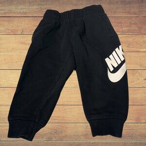 Nike Kids Toddler Black with White Logo Sweatpants Joggers size 2T